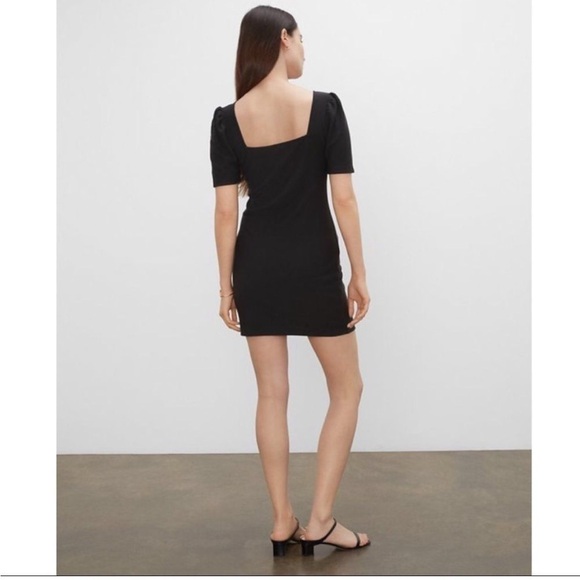 Club Monaco Puff Sleeve Knit Square Neck Mini Dress - Picture 2 of 9